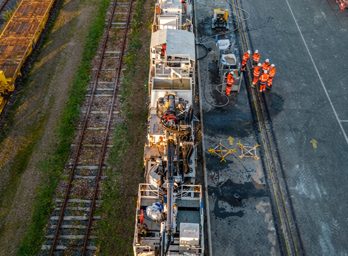 RER C — Vue plongeante travaux rails