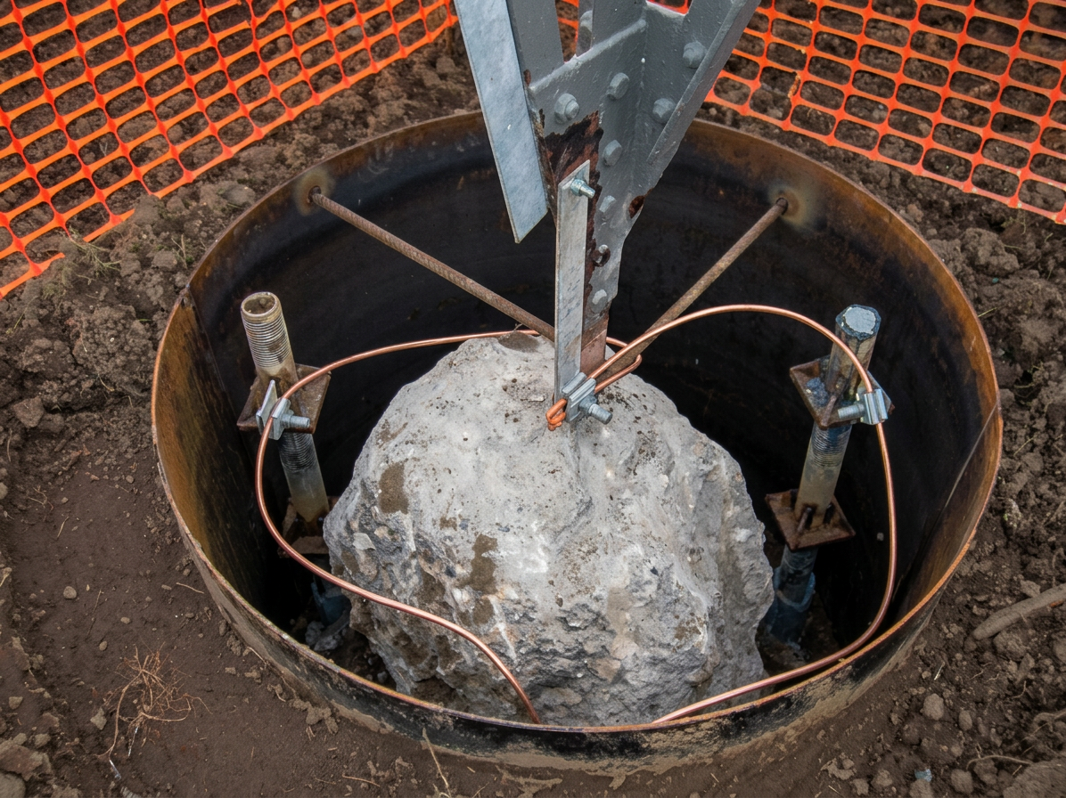 RTE — Foreuse sur chantier pylône
